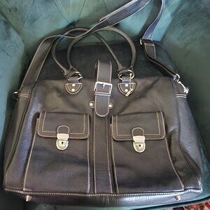 Vintage gina B Molly Laptop Satchel Tote Bag EUC Double Pockets